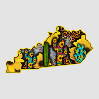 Kentucky Map Western Sunflower Pattern Premium Sweatshirt | Teevron