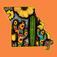 Western Missouri Map Sunflower And Cactus Pattern Premium Sweatshirt | Teevron