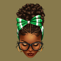 Afro Messy Bun Green And White Bow Premium Hoodie | Teevron