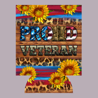 Proud Veteran  12 Oz Regular Can Cooler Vintage Tee | Teevron