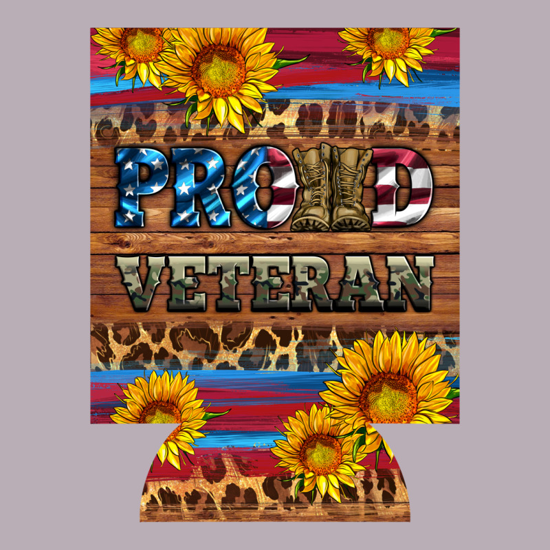 Proud Veteran  12 Oz Regular Can Cooler Vintage Tee by Artiststas | Teevron