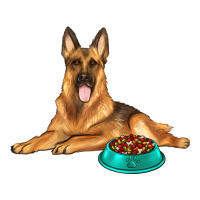 german shepherd with food bowl | Teevron