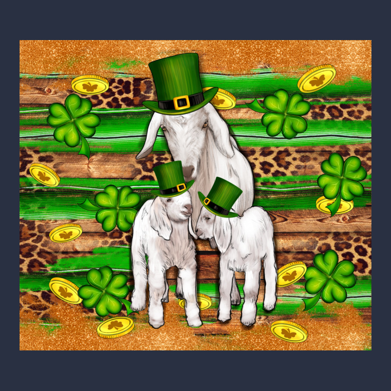 St Patricks Goat Family Shamrock Gold Serape Leopard Glitter Wooden Tu Heavyweight Sweatshirt by Artiststas | Teevron