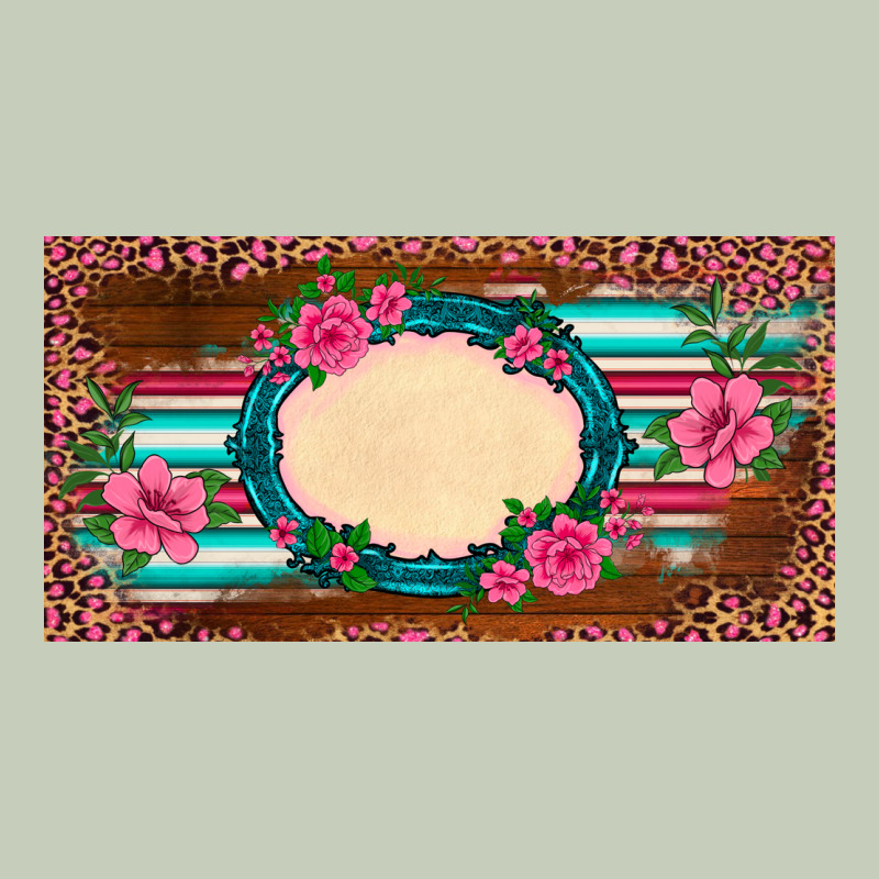 Western Pink Flovers Leopard Serape   License Plate Template Classic Tee by BarkalooDesign | Teevron