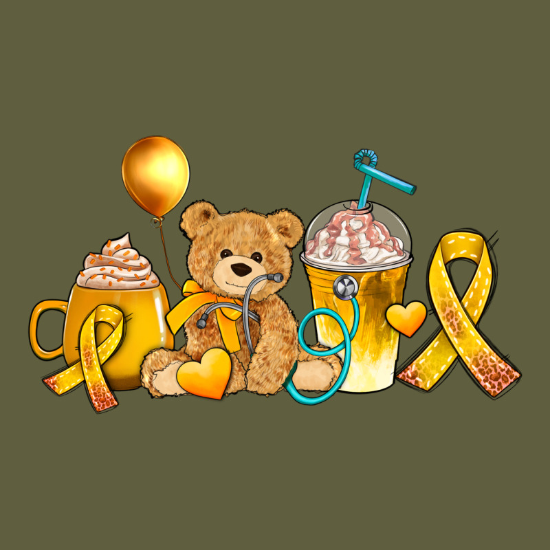 Childhood Cancer Ribbon And Coffee Cups Vintage Tee by AdoDesignShop | Teevron