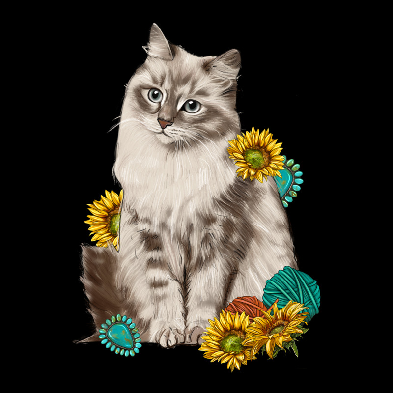 Siberian Cat Sunflower And Gemstone Premium Tee by texasbilliewilder | Teevron