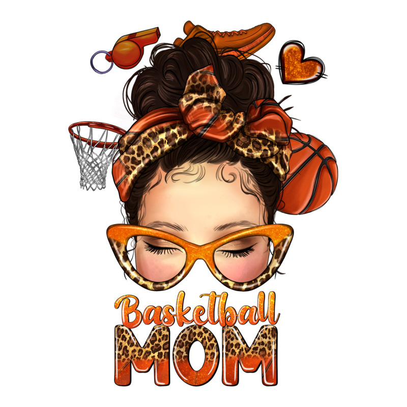 Basketball Messy Bun Mom Ladies Tee by texasbilliewilder | Teevron