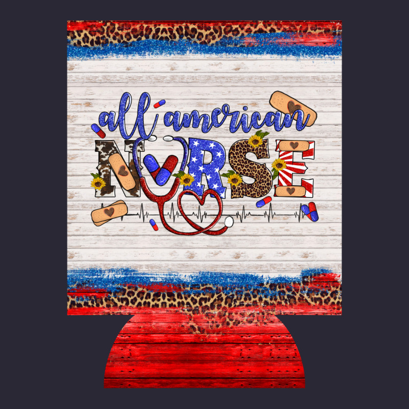 All American Nurse 12 Oz Regular Can Cooler Vintage Tee by Artiststas | Teevron