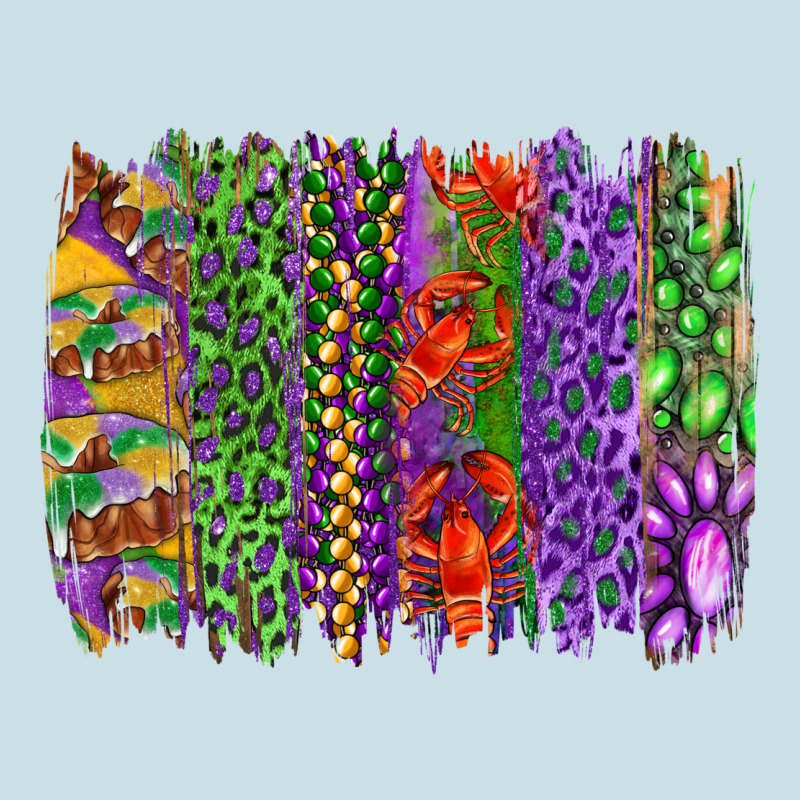 Mardi Gras Brush Strokes King Cake And Craw Fish Ladies Tee by RanaPortraitStore | Teevron