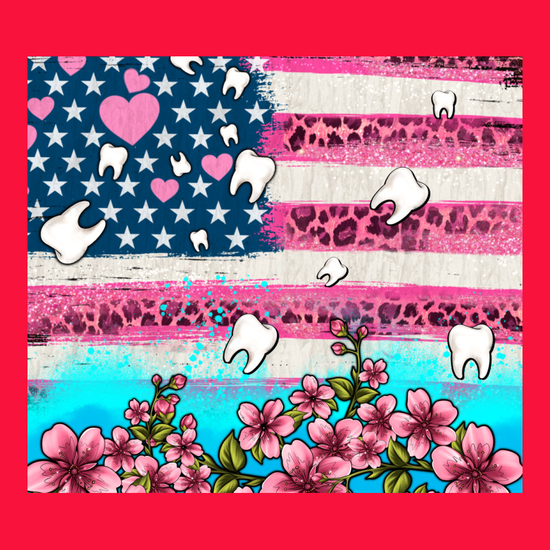 American Flag And Teeth With Flowers Classic Tee by AdoDesignShop | Teevron