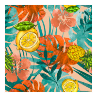 pineapple and lemon seamless pattern | Teevron