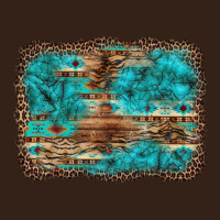 Western Turquoise Stone Aztec Tiger Pattern Background Heavy Core Tee | Teevron