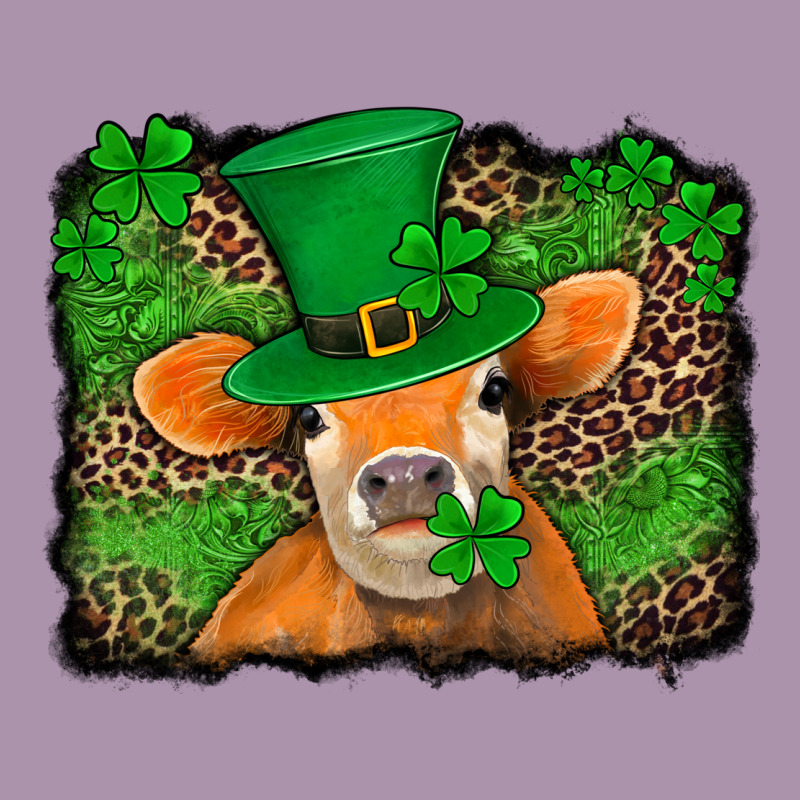 St Patricks Orange Cow With Leopard Background Heavyweight Hoodie by Jasminsmagicworld | Teevron