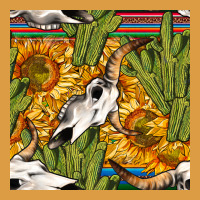 Western Bull Skull Seamless Pattern Urban Heavy Tee | Teevron