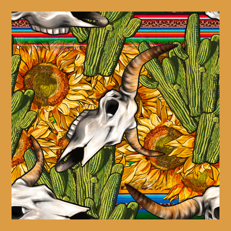 Western Bull Skull Seamless Pattern Urban Heavy Tee by BundleAndBundleShop | Teevron