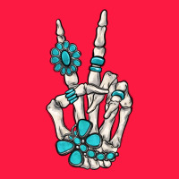 Turquoise Gemstone Skeleton Hand Zipper Hoodie | Teevron
