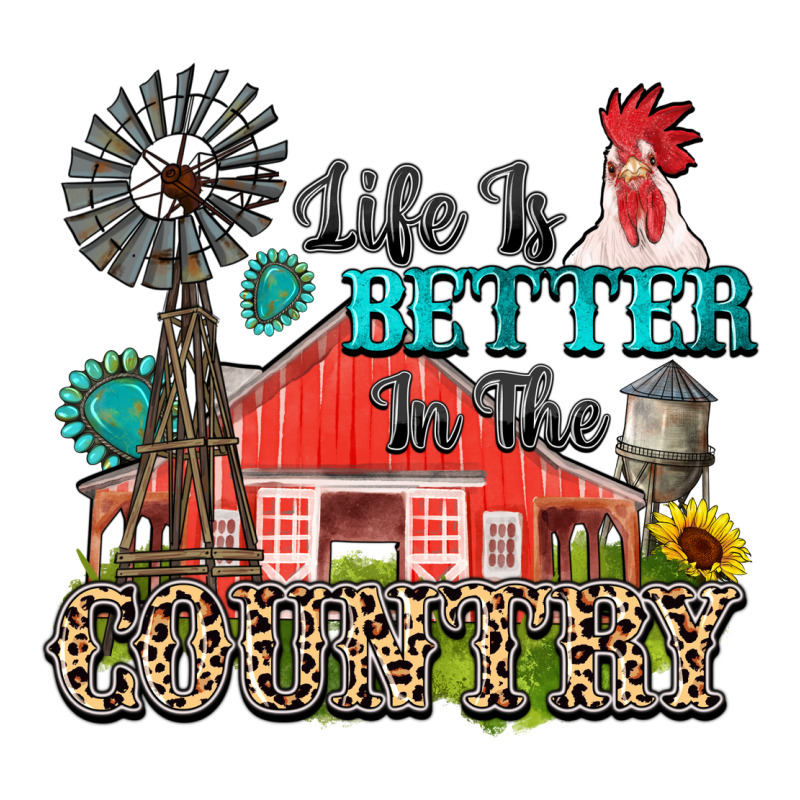 Life Is Better In The Country Ladies Tee by Zillion Design Studio | Teevron