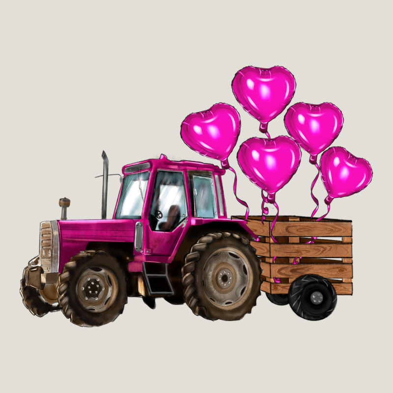 Valentine's Day Pink Tractor With Pin Heart Balloons Heavy Core Tee by RanaPortraitStore | Teevron