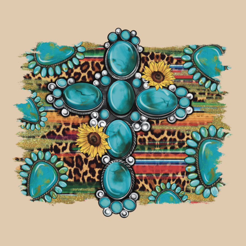 Western Gemstone Cross Sunflowers Serape Leopard Glitter Heavyweight Sweatshirt by Artiststas | Teevron