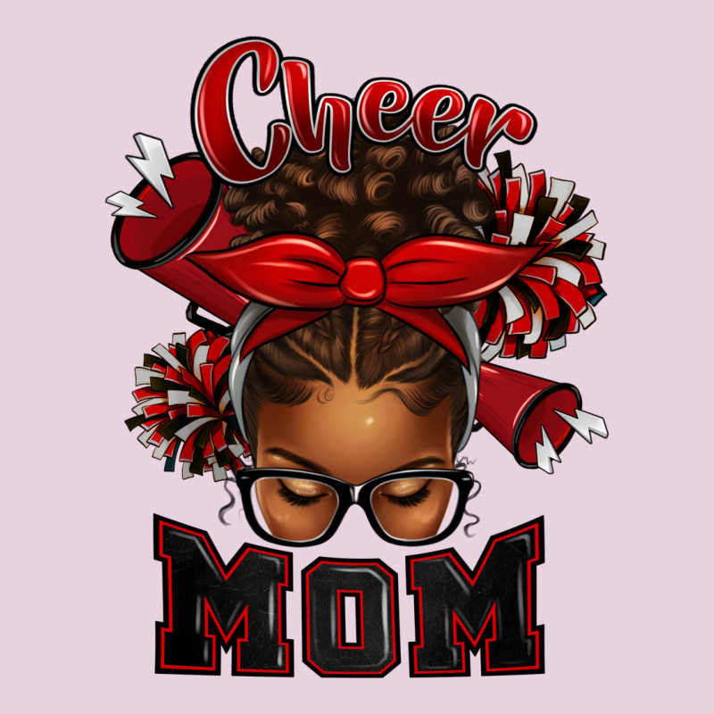 Cheer Mom Afro Messy Bun Ladies Tee by texasbilliewilder | Teevron