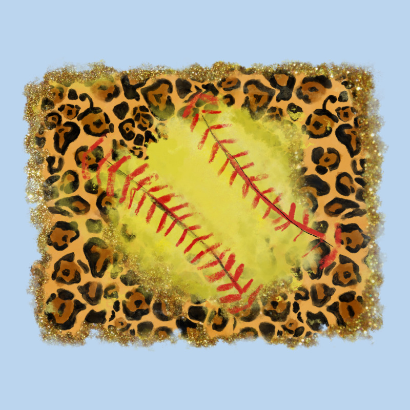 Watercolor Glitter Leopard Softball Background Classic Tee by RanaPortraitStore | Teevron