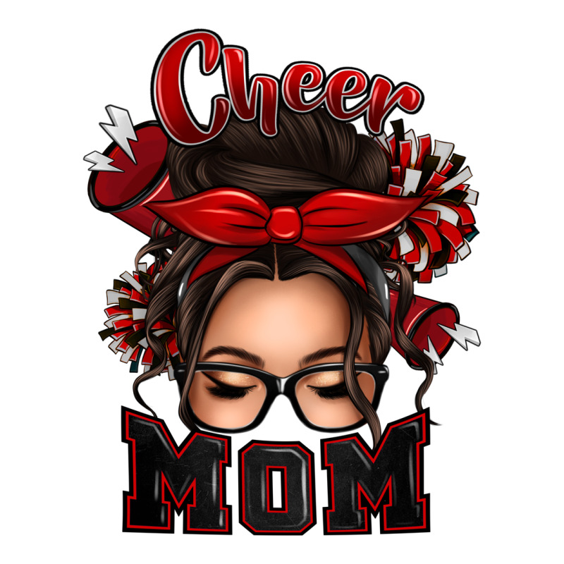 Cheer Mom Messy Bun Ladies Tee by texasbilliewilder | Teevron