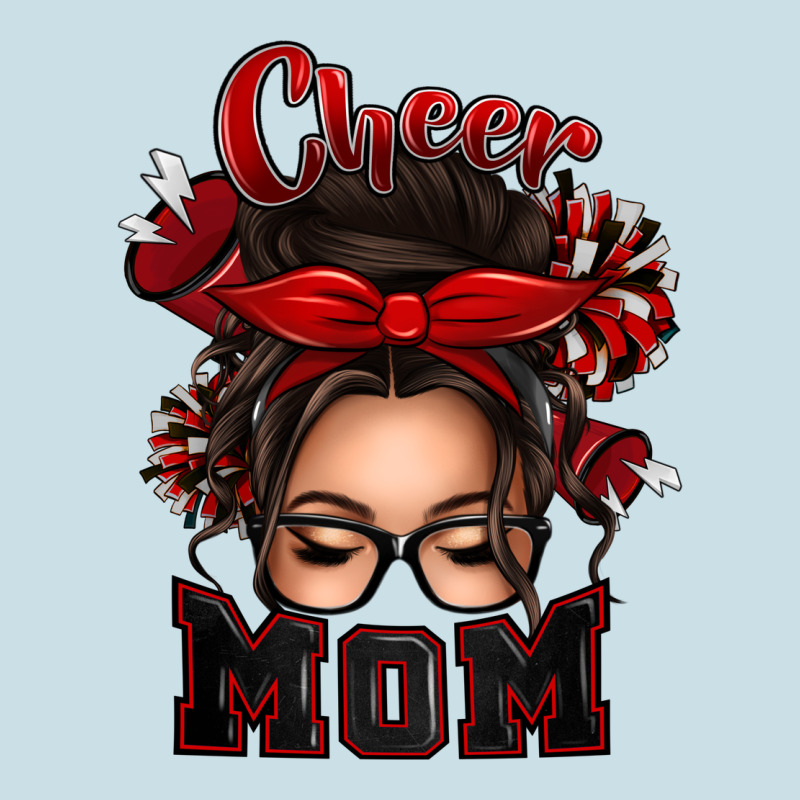 Cheer Mom Messy Bun Ladies Tee by texasbilliewilder | Teevron
