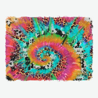 Tie Dye Leopard Cowhide Glitter Background Urban Heavy Tee | Teevron