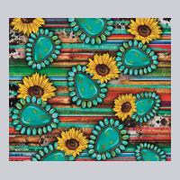 Western Gemstone Sunflowers Serape Cowhide Glitter Wooden Heavyweight Sweatshirt | Teevron