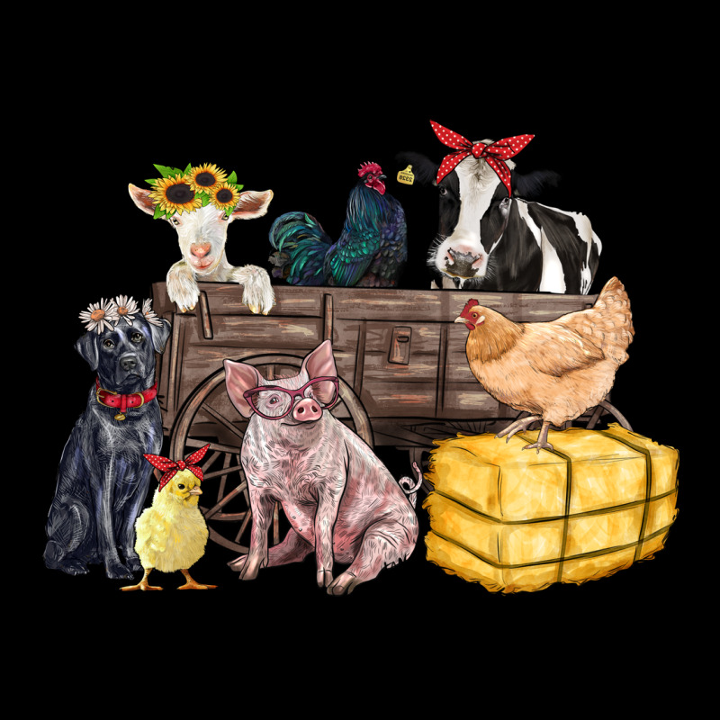 Farm Animals Wagon Ladies Tee by Zillion Design Studio | Teevron