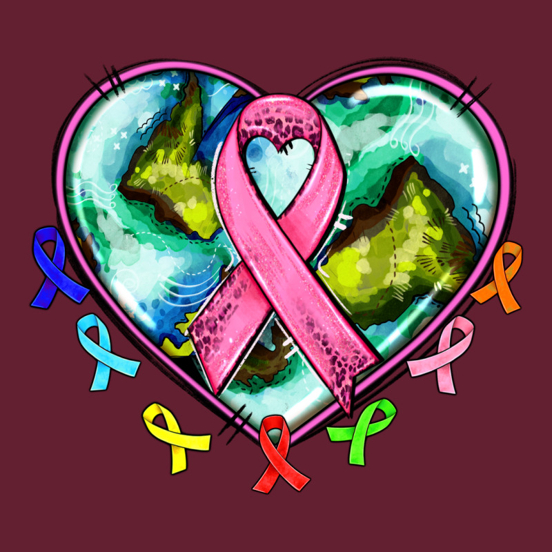 Heart Earth And Cancer Ribbon Classic Tee by AdoDesignShop | Teevron