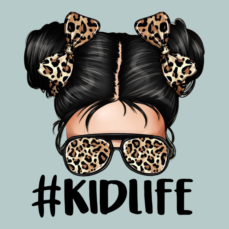 Kid Life Leopard Messy Bun Heavy Core Tee by texasbilliewilder | Teevron