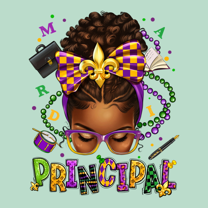 Mardi Gras Principal Afro Messy Bun Premium Hoodie by texasbilliewilder | Teevron