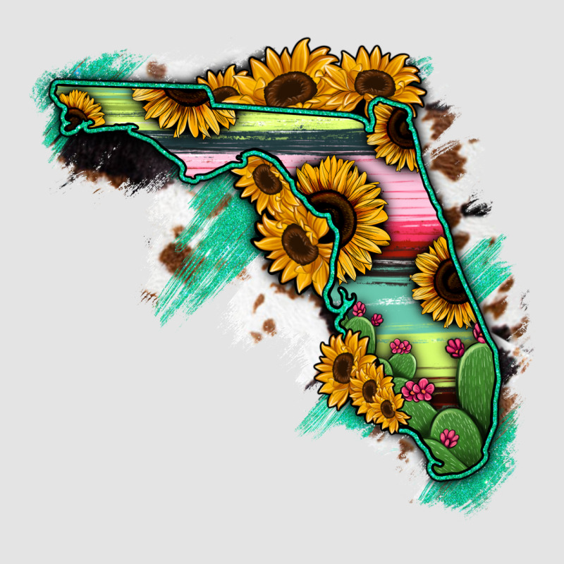 Florida Map With Sunflower And Serape Cactus Premium Sweatshirt by Bettercallsaul | Teevron