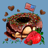 Donut Strawberry And Usa Flag Urban Heavy Tee | Teevron