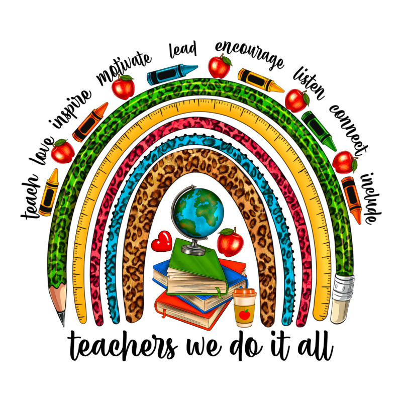 Teachers We Do It All Rainbow Zipper Hoodie by NancyCooperArtShop | Teevron