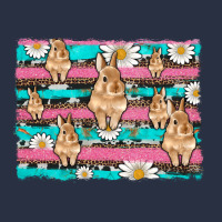 Easter Bunny With Daisy And Turquoise Cowhide Leopard  Background Heavyweight Sweatshirt | Teevron