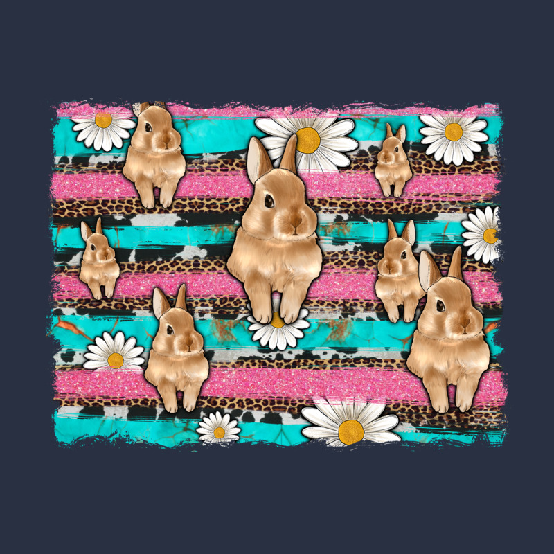 Easter Bunny With Daisy And Turquoise Cowhide Leopard  Background Heavyweight Sweatshirt by Artiststas | Teevron