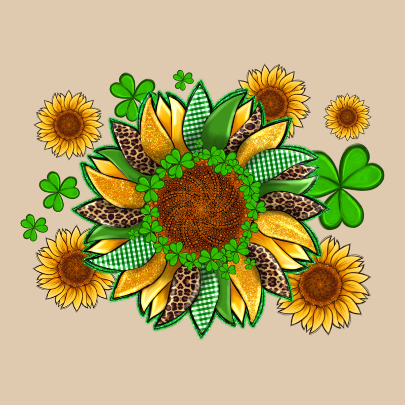 St Patricks Sunflowers With Shamrock And Glitters With Leopard Heavyweight Sweatshirt by Artiststas | Teevron