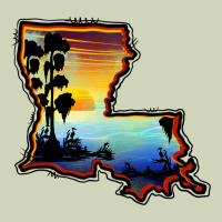 Louisiana  Sunset Map Heavyweight Hoodie | Teevron