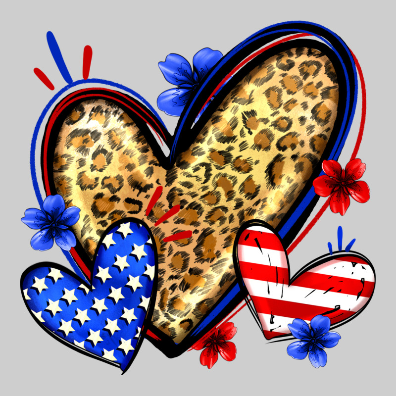 American Flag Heart Leopard Premium Tee by Zillion Design Studio | Teevron