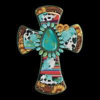Cross With Leopard Sunflower Gemstone Serape Cowhide Heavyweight Sweatshirt | Teevron