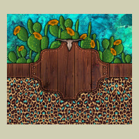 Custom Cactus And Sunflowers Leopard Turquoise Heavy Core Tee | Teevron