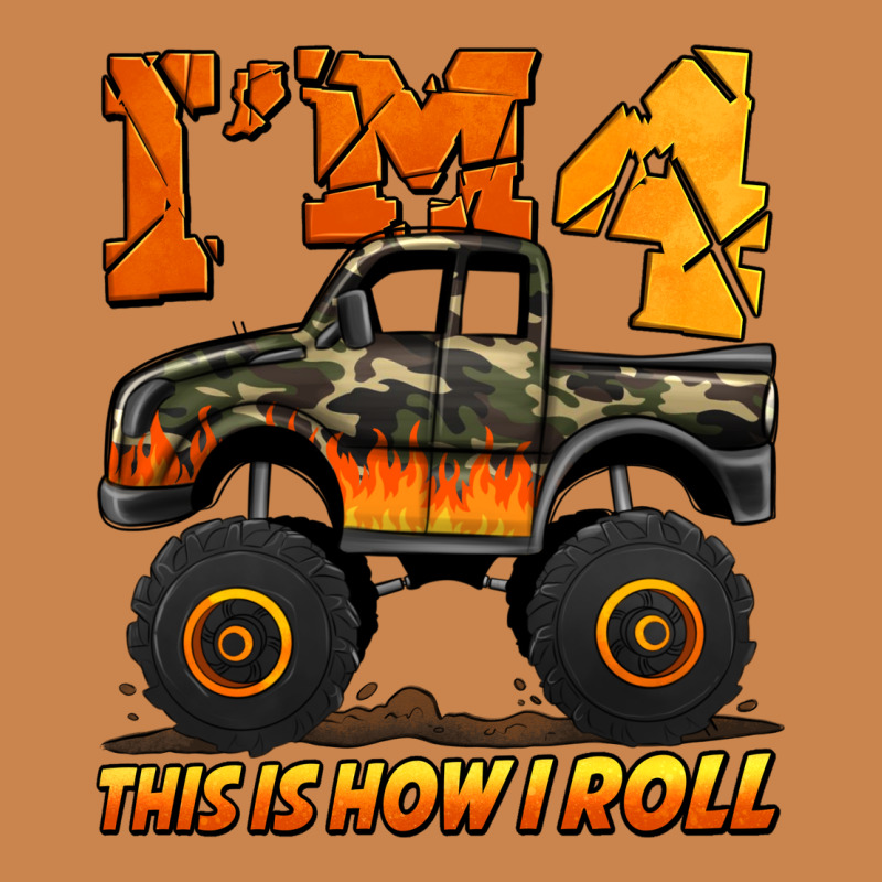 I'm Four This Is How I Roll Monster Truck Birthday Heavyweight Hoodie by Jasminsmagicworld | Teevron
