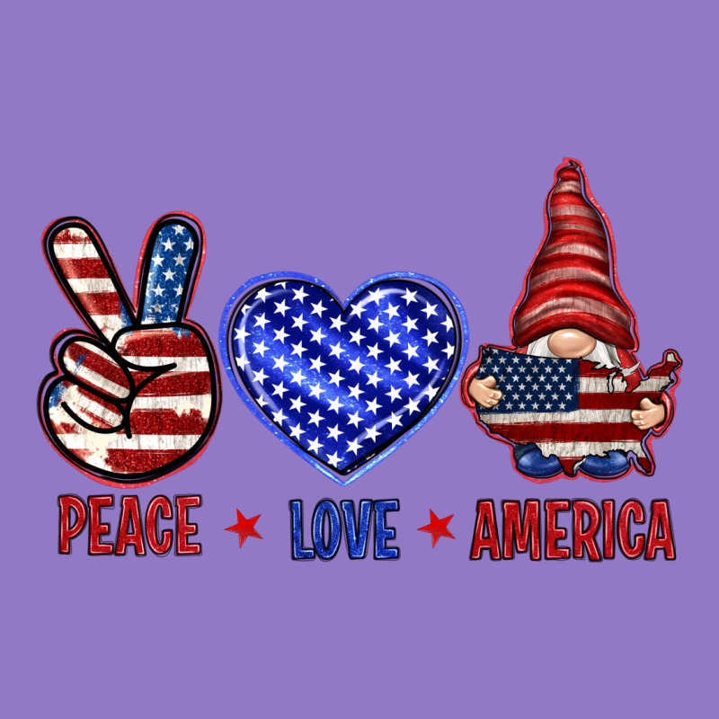 Peace Love America With Gnome 4th Of July Urban Hoodie by HowdyJamesFarm | Teevron