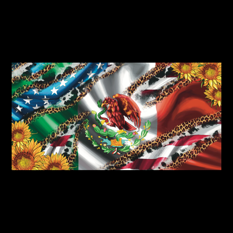 Usa Flag And Mexico Flag With Sunflower And Cowhide  License Plate Heavyweight Sweatshirt by Artiststas | Teevron
