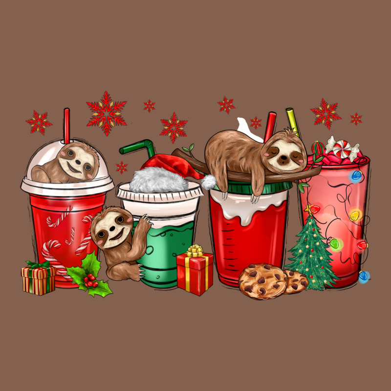 Christmas Sloth Coffee Cups Zipper Hoodie by MaliasSmallBusiness | Teevron