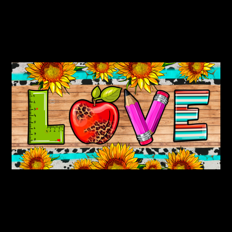 Love And Sunflower With Pen And Apple License Plate Template Urban Heavy Tee by Artiststas | Teevron