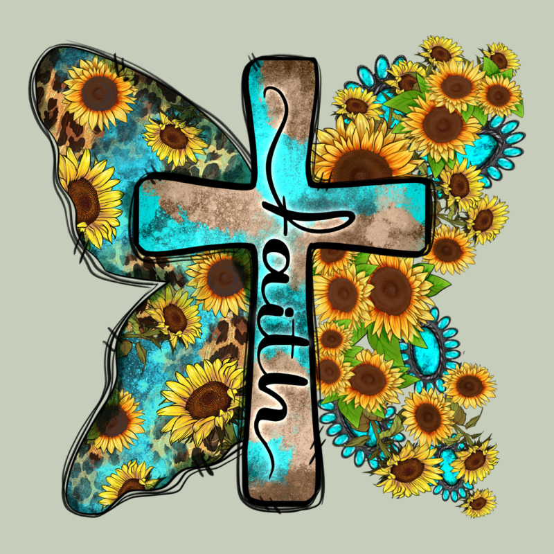 Faith Sunflower Cross Ladies Tee by Zillion Design Studio | Teevron