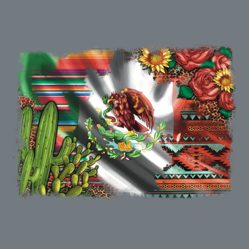 Mexico Flag Sunflowers Roses And Cactus With Serape Aztec And Leopard Heavyweight Sweatshirt by Artiststas | Teevron